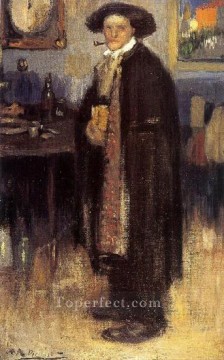 Hombre con abrigo español cubista de 1900 Pablo Picasso Pinturas al óleo